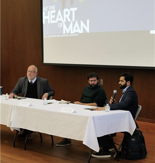 Dr. Michael Hanby, Dr. Michele Averchi, and Dr. Brandon Vaidyanathan discuss <em>The Religious Sense</em> at Catholic University of America