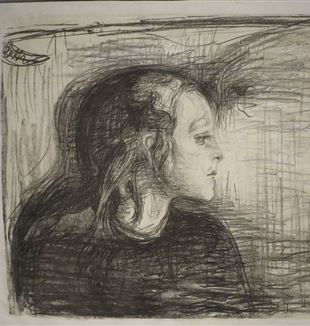 The Sick Child I by Edvard Munch, 1896, lithograph, Bergen Kunstmuseum